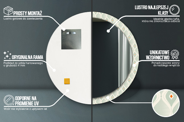 Rund spegel elegant Lätt vintage mönster