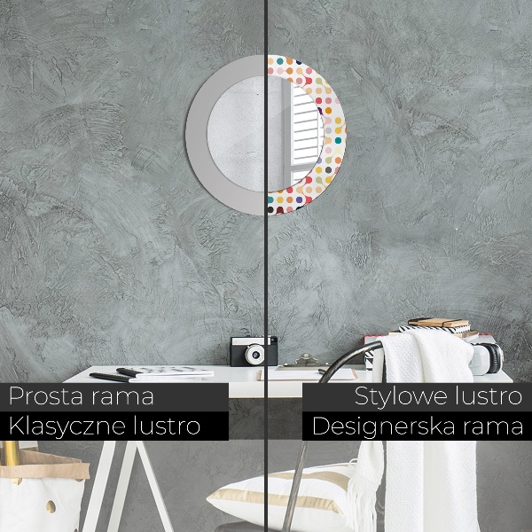 Rund spegel elegant Sömlös flerfärgad