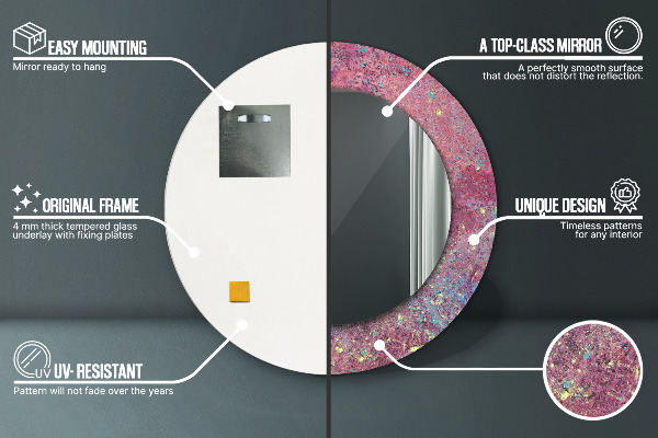 Rund spegel elegant Festival av färger