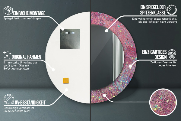 Rund spegel elegant Festival av färger