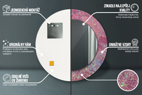 Rund spegel elegant Festival av färger