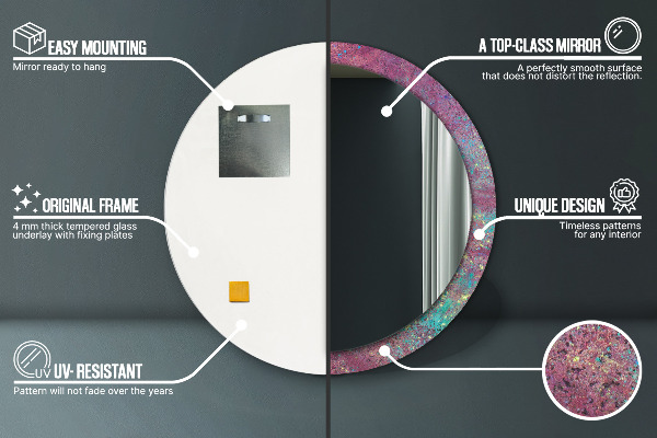 Rund spegel elegant Festival av färger