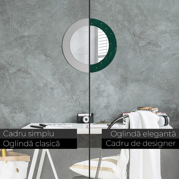 Rund spegel elegant Grön lyx mall