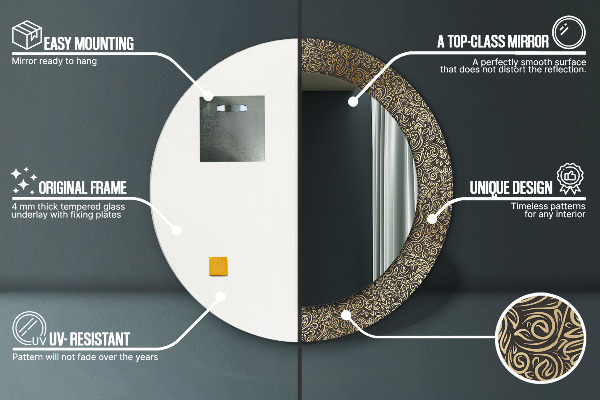 Rund spegel elegant Guld ornament