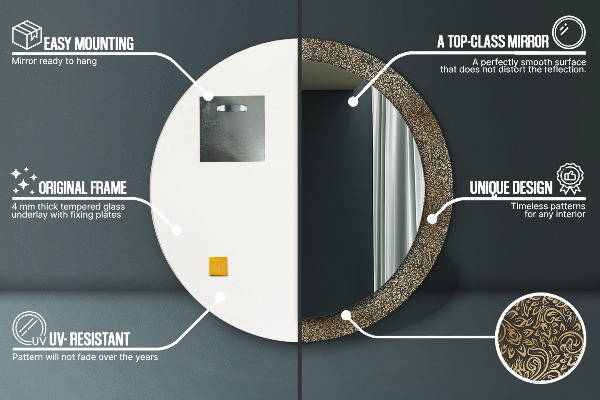 Rund spegel elegant Guld ornament