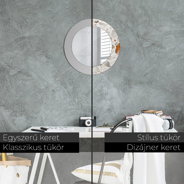 Rund spegel elegant Terrazzo bakgrund