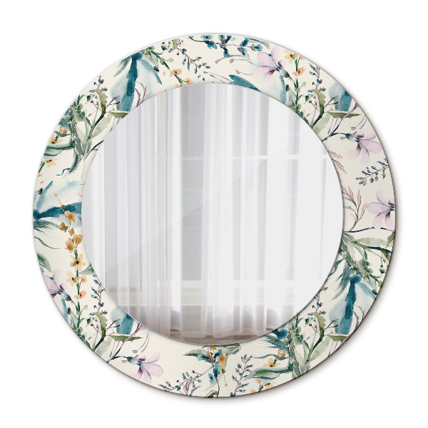 Rund spegel elegant Akvarell blommor