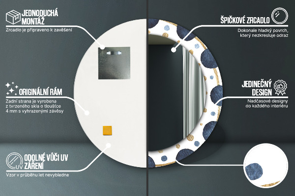 Rund spegel elegant Månen mandala