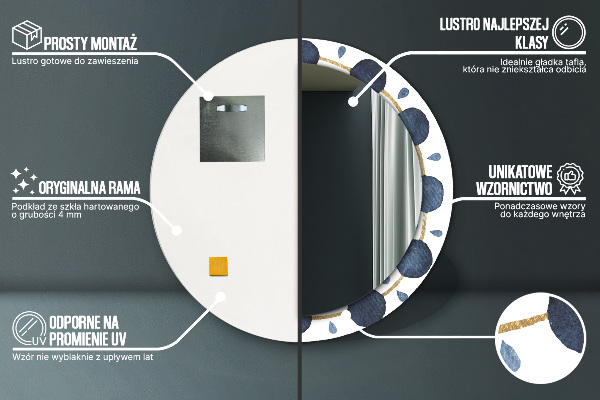 Rund spegel elegant Månen mandala