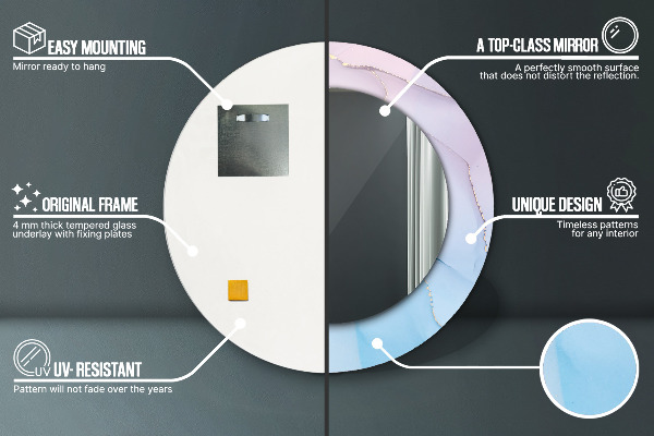 Rund spegel elegant Modern marmor textur