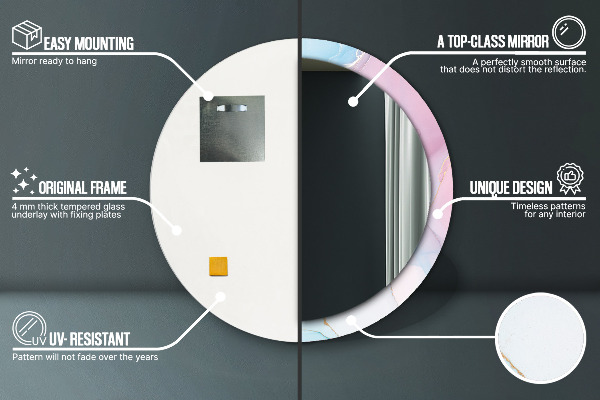 Rund spegel elegant Modern marmor textur