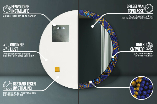 Rund spegel elegant Dekorativ sammansättning