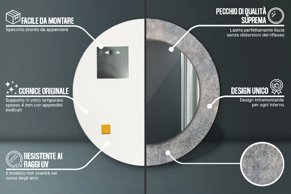 Rund spegel elegant Vintage betong