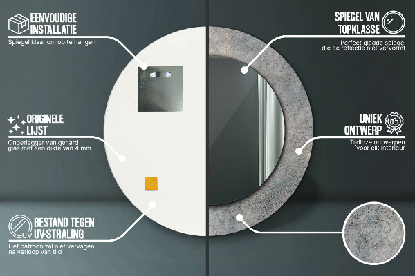 Rund spegel elegant Vintage betong