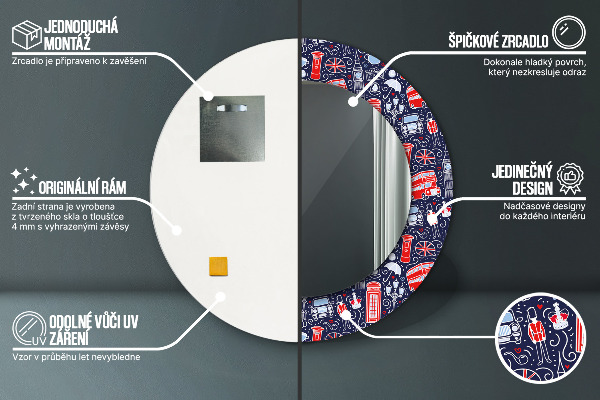 Rund spegel elegant London symbol