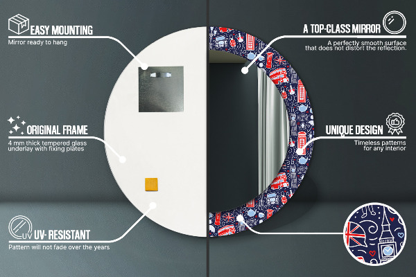 Rund spegel elegant London symbol