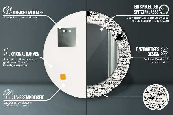 Rund spegel elegant Doodle mönster