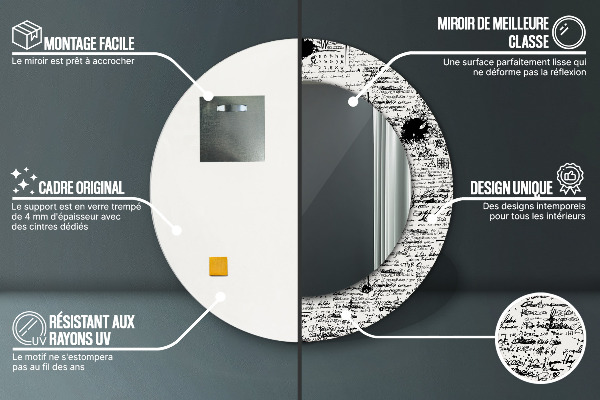 Rund spegel elegant Doodle mönster