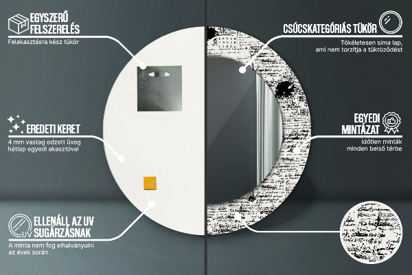 Rund spegel elegant Doodle mönster