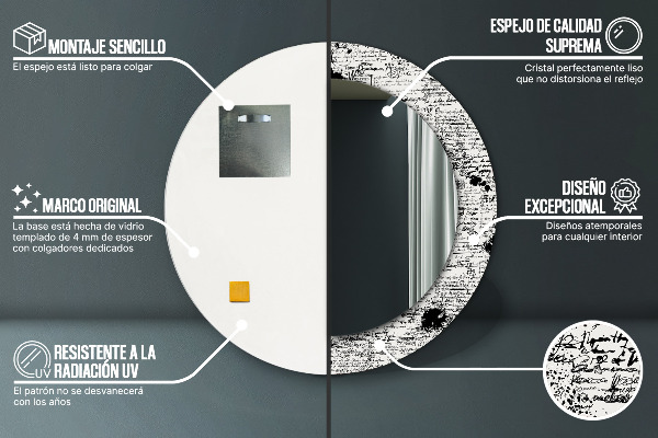 Rund spegel elegant Doodle mönster