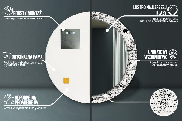 Rund spegel elegant Doodle mönster