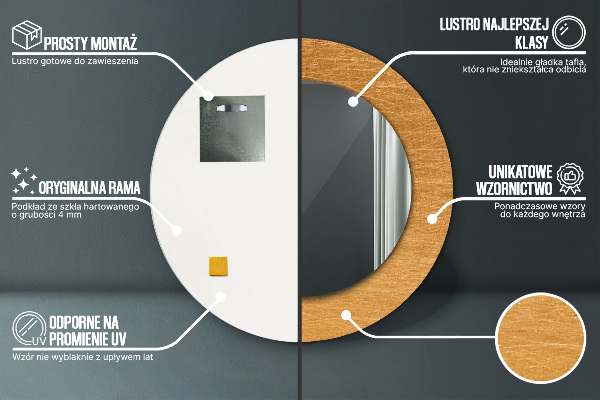 Rund spegel elegant Metallyta