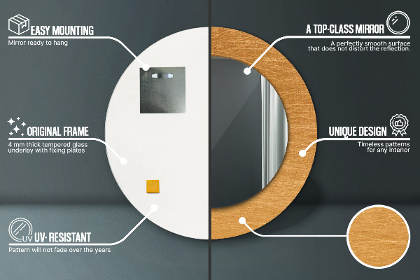 Rund spegel elegant Metallyta