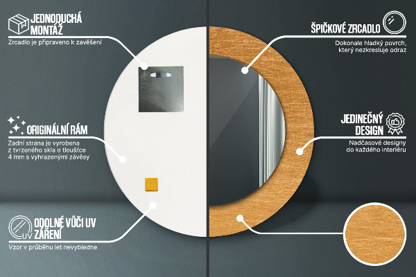 Rund spegel elegant Metallyta