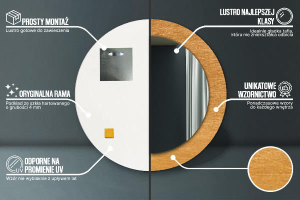 Rund spegel elegant Metallyta