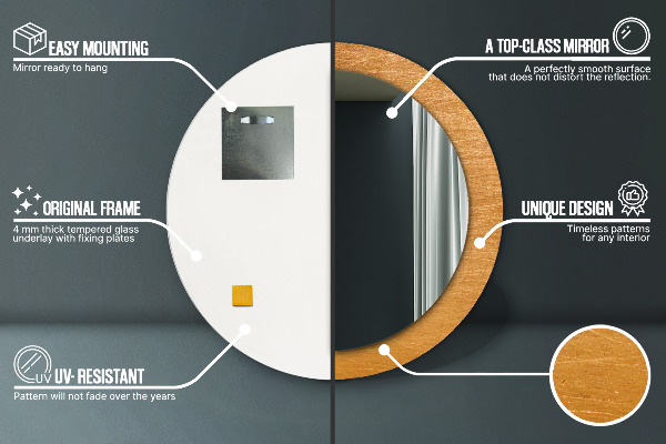 Rund spegel elegant Metallyta