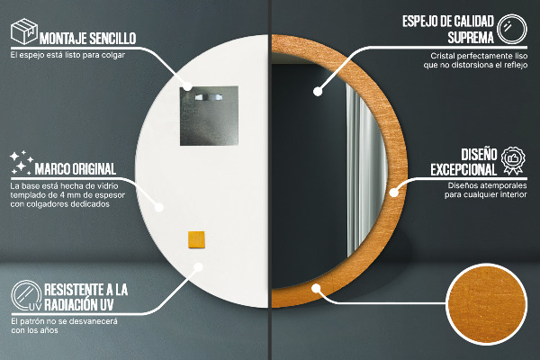 Rund spegel elegant Metallyta