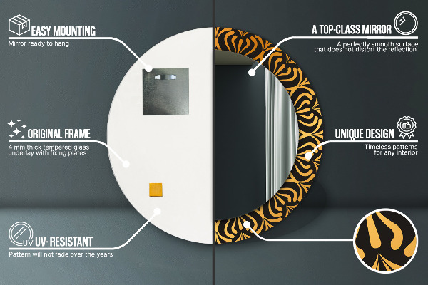 Rund spegel elegant Gyllene mandala