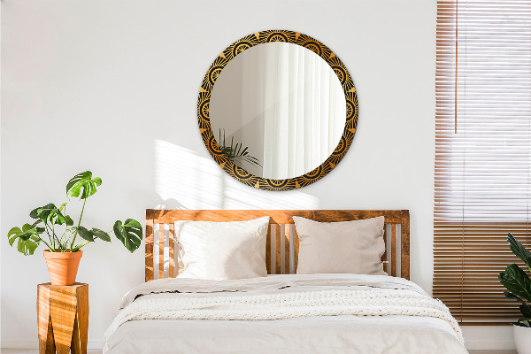 Rund spegel elegant Gyllene mandala