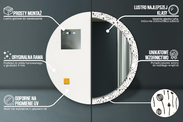 Rund spegel elegant Blomma teckning