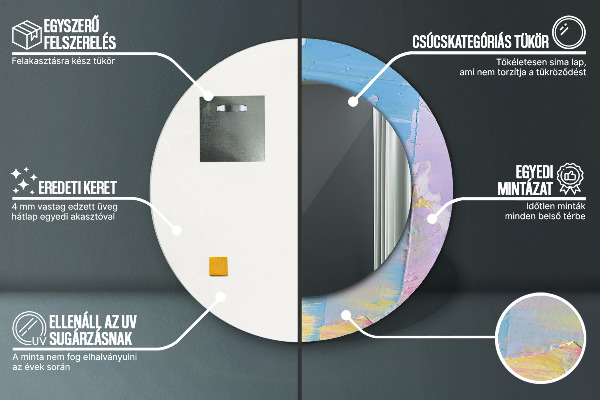 Rund spegel elegant Oljefärg konsistens