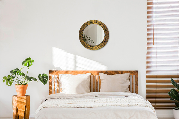 Rund spegel med tryck Grekisk prydnad