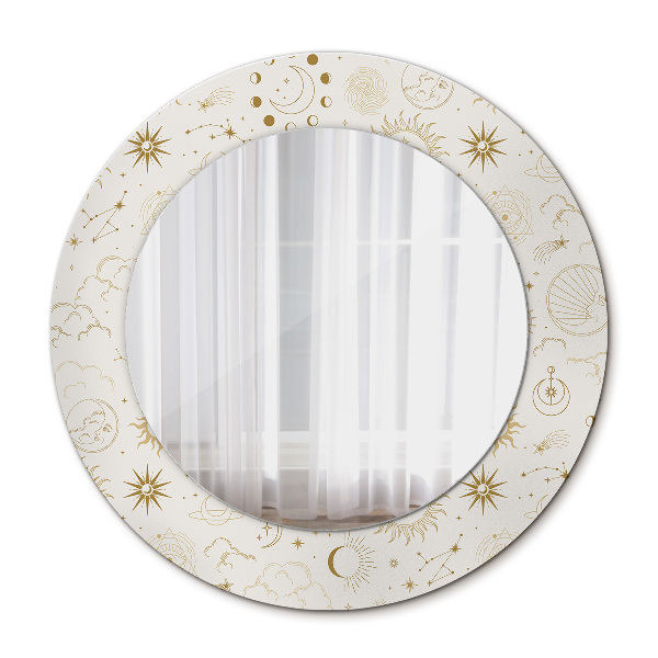 Rund spegel med tryck Mystiskt esoteriskt mönster