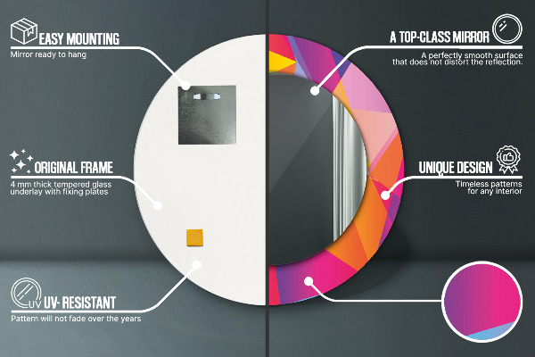 Rund spegel med tryck Geometrisk sammansättning