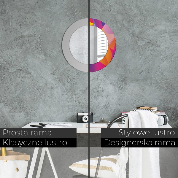 Rund spegel med tryck Geometrisk sammansättning