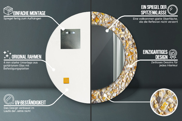 Rund spegel med tryck Terrazzo mönster