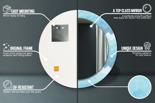 Rund spegel med tryck Chevron mönster