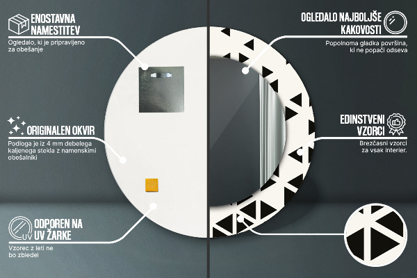Rund spegel med tryck Abstrakt geometrisk