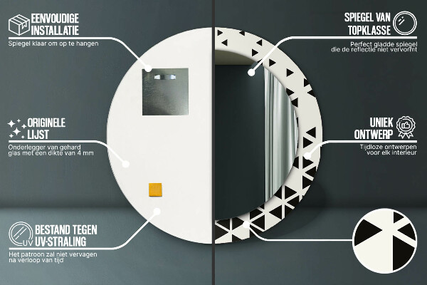 Rund spegel med tryck Abstrakt geometrisk