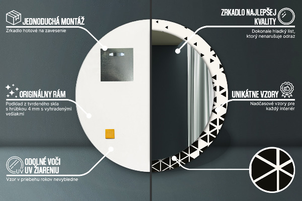 Rund spegel med tryck Abstrakt geometrisk
