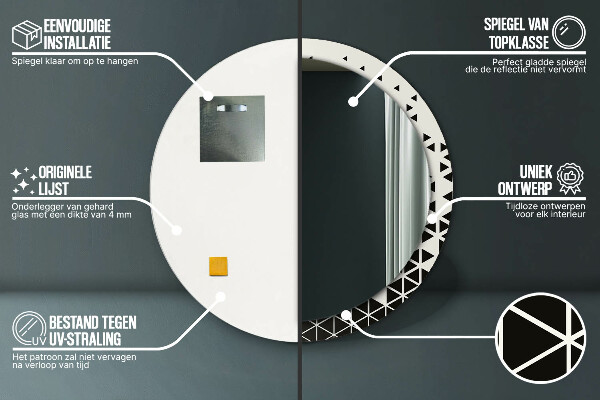 Rund spegel med tryck Abstrakt geometrisk