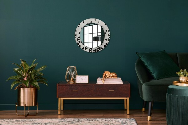 Rund spegel med tryck Abstrakt geometrisk