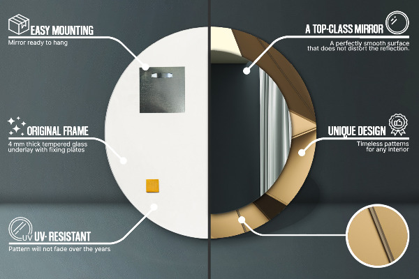 Rund spegel med tryck Modern abstraktion