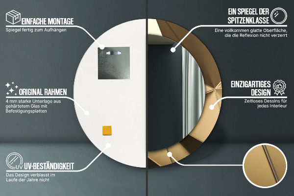 Rund spegel med tryck Modern abstraktion