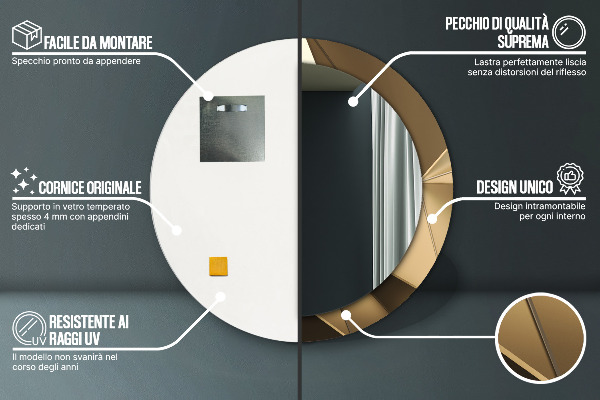 Rund spegel med tryck Modern abstraktion