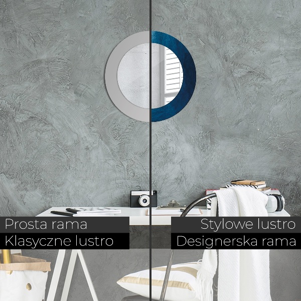 Rund spegel med tryck Abstrakt konst